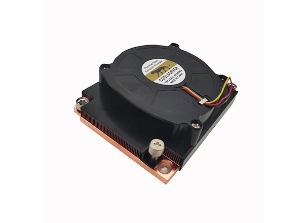 Copper Zipper Fin And Base 2U Server CPU Cooler With Heat Pipe For LGA3647 Narrow